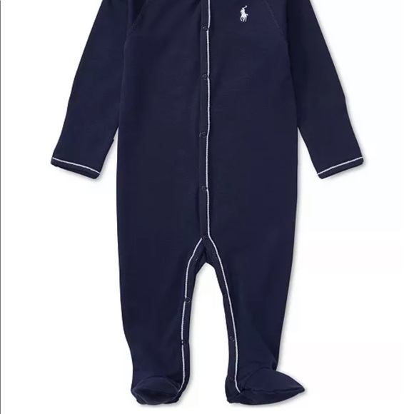 Ralph lauren layette snap footie in french navy - Picture 4 of 4